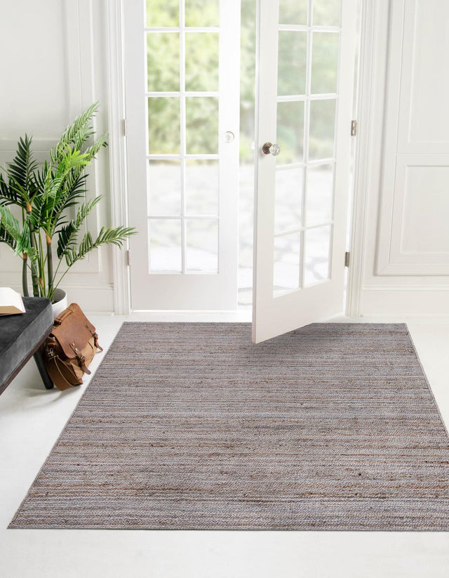 Gray 8' x 8' Braided Jute Square Rug