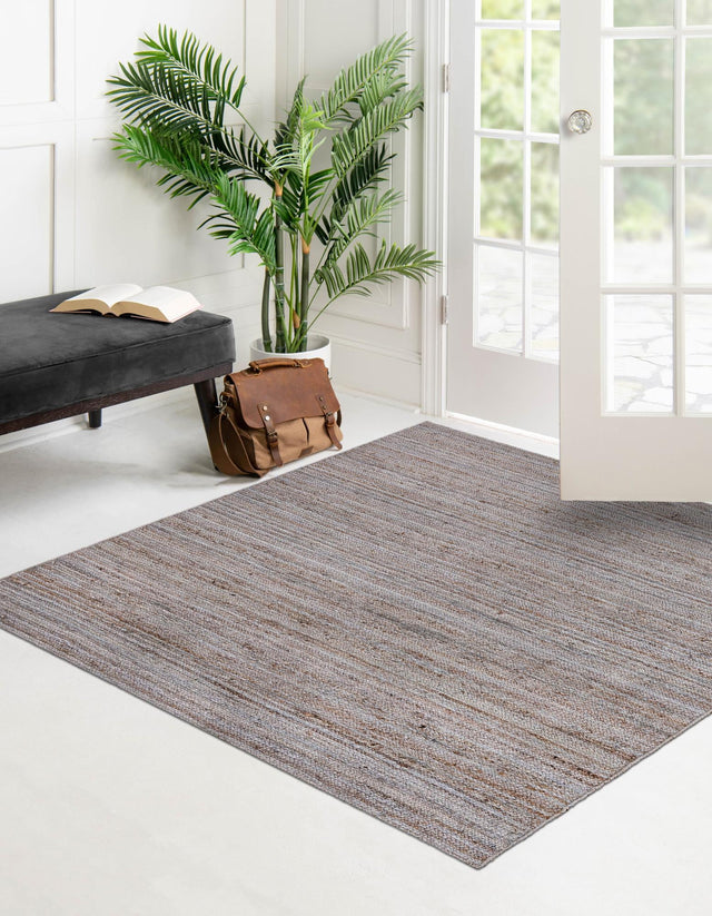 Gray 8' x 8' Braided Jute Square Rug