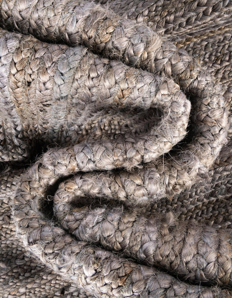 Gray 8' x 8' Braided Jute Square Area Rug 100% Jute Hand Braided Natural Eco-Friendly Boho Style Carpet for Living Rooms Dining Office Space Dorms for Sale at Rug Engine