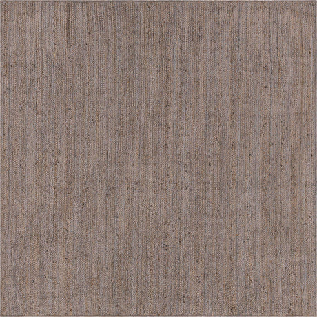 Gray 8' x 8' Braided Jute Square Rug