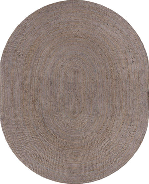 Gray 8' x 10' Braided Jute Oval Rug