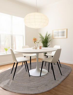 Gray 8' x 10' Braided Jute Oval Rug