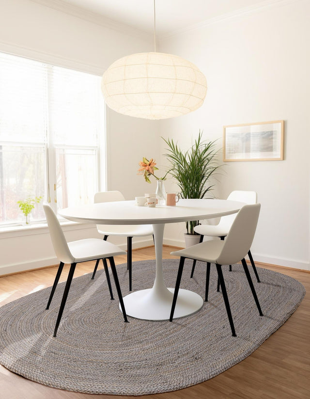 Gray 8' x 10' Braided Jute Oval Rug