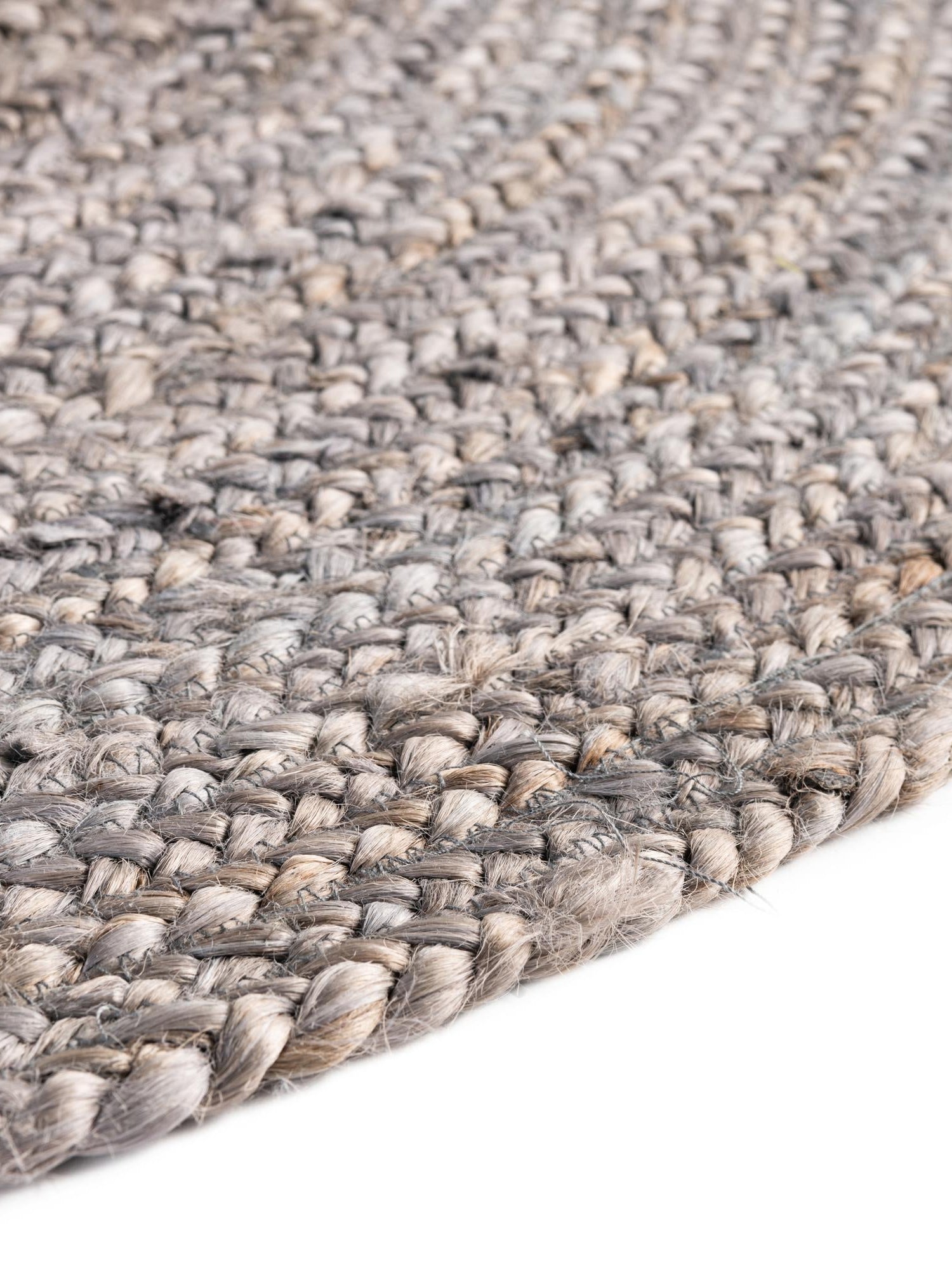 Gray 3' 3 x 5' 1 Braided Jute Oval Area Rug 100% Jute Hand Braided Natural Eco-Friendly Boho Style Carpet for Living Rooms Dining Office Space Dorms for Sale at Rug Engine