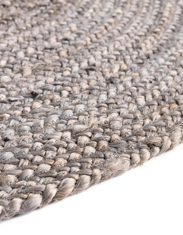 Gray 8' x 10' Braided Jute Oval Rug
