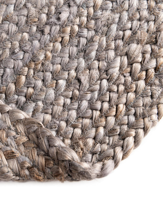 Gray 3' 3 x 5' 1 Braided Jute Oval Rug