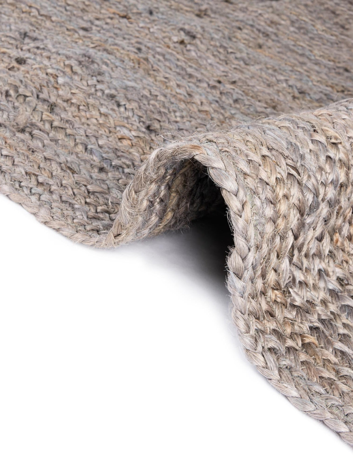 Gray 8' x 10' Braided Jute Oval Area Rug 100% Jute Hand Braided Natural Eco-Friendly Boho Style Carpet for Living Rooms Dining Office Space Dorms for Sale at Rug Engine