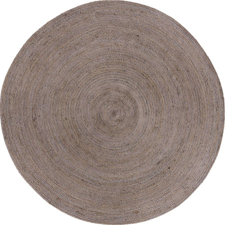 Gray 8' x 8' Braided Jute Round Rug