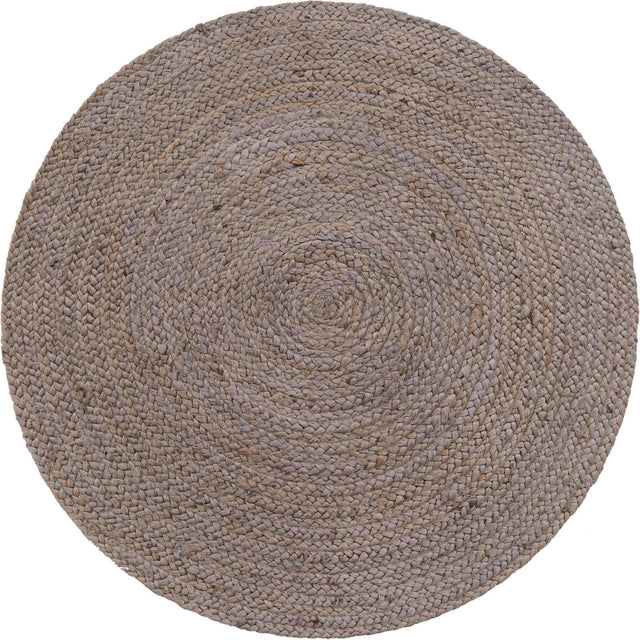 Gray 3' 3 x 3' 3 Braided Jute Round Rug