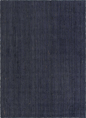 Navy Blue 7' 1 x 10' Braided Jute Rectangle Rug