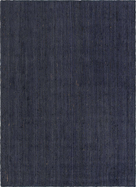 Navy Blue 7' 1 x 10' Braided Jute Rectangle Rug