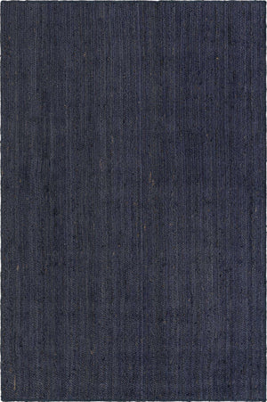 Navy Blue 6' 1 x 9' Braided Jute Rectangle Rug