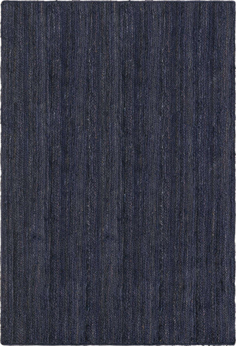 Navy Blue 4' 1 x 6' 1 Braided Jute Rectangle Rug