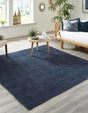 Navy Blue 8' x 8' Braided Jute Square Rug
