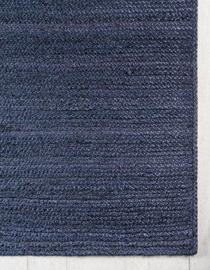 Navy Blue 8' x 8' Braided Jute Square Rug