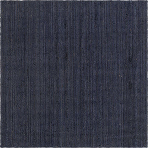 Navy Blue 8' x 8' Braided Jute Square Rug