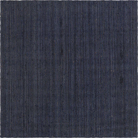 Navy Blue 8' x 8' Braided Jute Square Rug