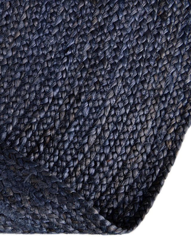 Navy Blue 3' 3 x 3' 3 Braided Jute Round Rug