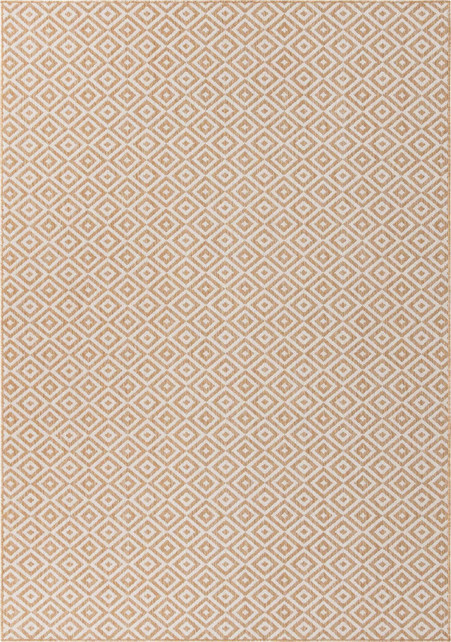 Beige 7' 1 x 10' Jill Zarin Outdoor Rectangle Area Rug Weather Resistant for Patio, Deck, Terrace, Balcony, Porch Durable 100% Polypropylene Carpet for Outside for Sale at Rug Engine