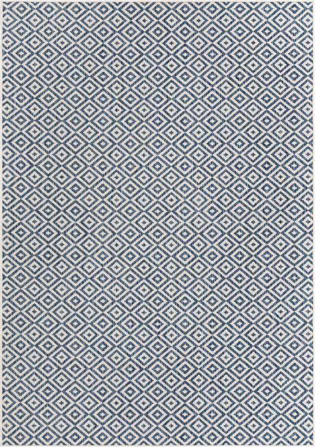 Blue 7' 1 x 10' Jill Zarin Outdoor Rectangle Area Rug Weather Resistant for Patio, Deck, Terrace, Balcony, Porch Durable 100% Polypropylene Carpet for Outside for Sale at Rug Engine