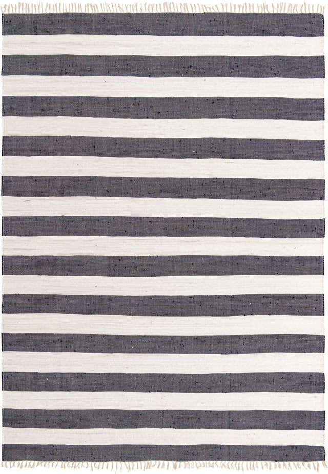 Navy Blue 10' x 14' 1 Chindi Rag Rectangle Area Rug 100% Cotton All Natural Eco-Friendly Carpet Mat Decor for Homes for Sale at Rug Engine