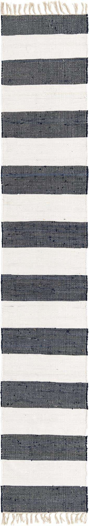 Navy Blue 2' 2 x 12' Chindi Rag Runner Area Rug 100% Cotton All Natural Eco-Friendly Carpet Mat Decor for Homes for Sale at Rug Engine