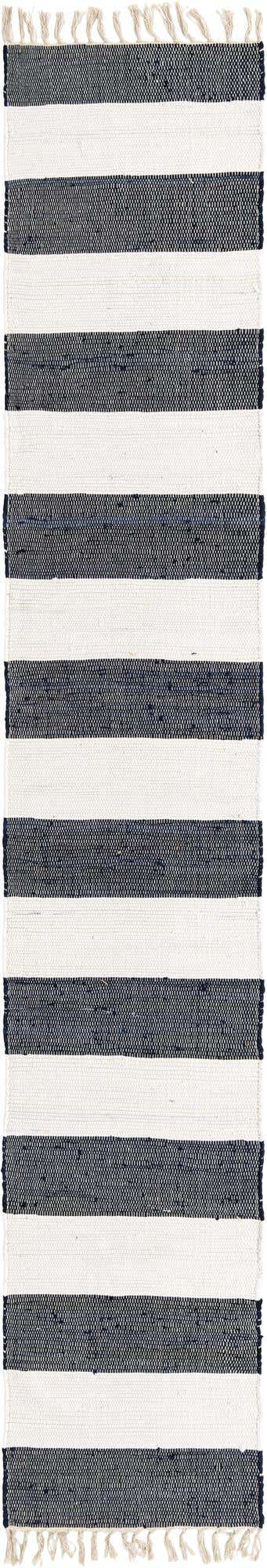 Navy Blue 2' 2 x 12' Chindi Rag Runner Area Rug 100% Cotton All Natural Eco-Friendly Carpet Mat Decor for Homes for Sale at Rug Engine