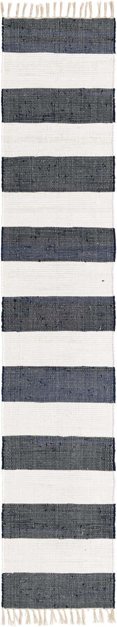 Navy Blue 2' 2 x 10' Chindi Rag Runner Area Rug 100% Cotton All Natural Eco-Friendly Carpet Mat Decor for Homes for Sale at Rug Engine