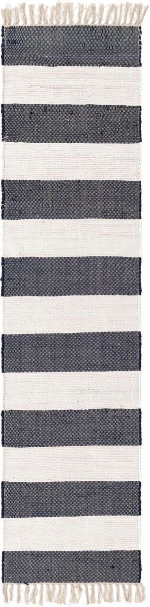 Navy Blue 2' 2 x 8' Chindi Rag Runner Area Rug 100% Cotton All Natural Eco-Friendly Carpet Mat Decor for Homes for Sale at Rug Engine