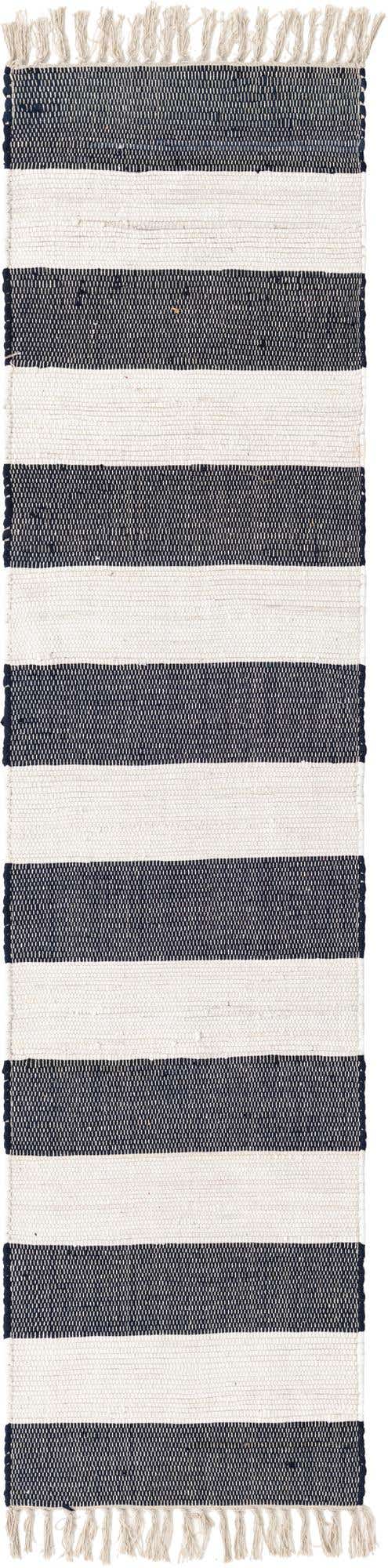 Navy Blue 2' 2 x 8' Chindi Rag Runner Area Rug 100% Cotton All Natural Eco-Friendly Carpet Mat Decor for Homes for Sale at Rug Engine