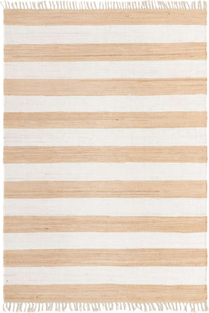 Beige 7' 1 x 10' Chindi Rag Rectangle Area Rug 100% Cotton All Natural Eco-Friendly Carpet Mat Decor for Homes for Sale at Rug Engine