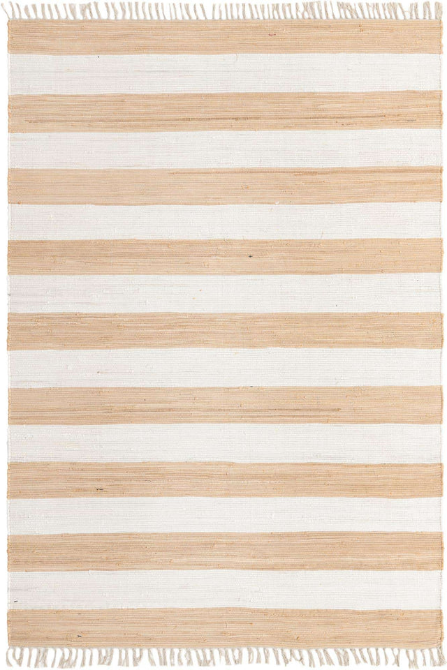 Beige 7' 1 x 10' Chindi Rag Rectangle Area Rug 100% Cotton All Natural Eco-Friendly Carpet Mat Decor for Homes for Sale at Rug Engine