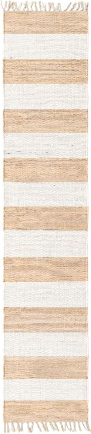 Beige 2' 2 x 10' Chindi Rag Runner Area Rug 100% Cotton All Natural Eco-Friendly Carpet Mat Decor for Homes for Sale at Rug Engine