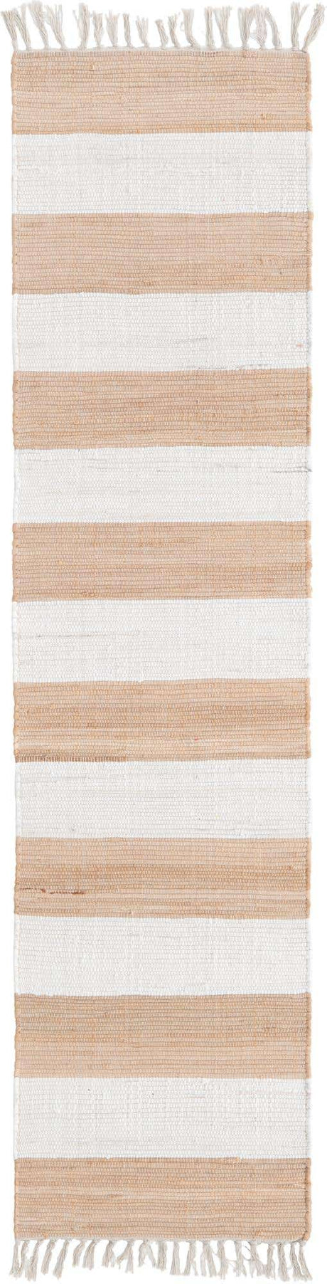 Beige 2' 2 x 8' Chindi Rag Runner Area Rug 100% Cotton All Natural Eco-Friendly Carpet Mat Decor for Homes for Sale at Rug Engine