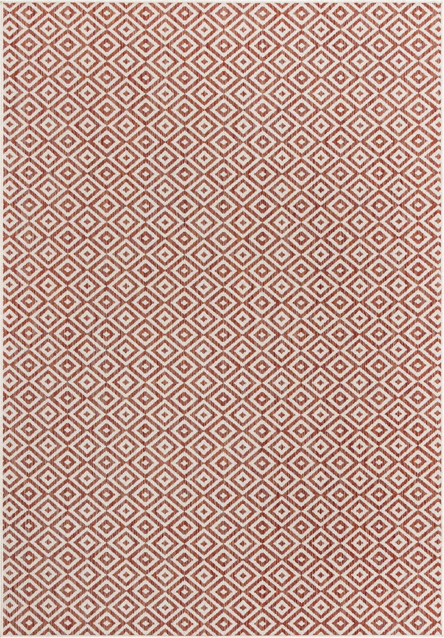 Rust Red 7' 1 x 10' Jill Zarin Outdoor Rectangle Area Rug Weather Resistant for Patio, Deck, Terrace, Balcony, Porch Durable 100% Polypropylene Carpet for Outside for Sale at Rug Engine