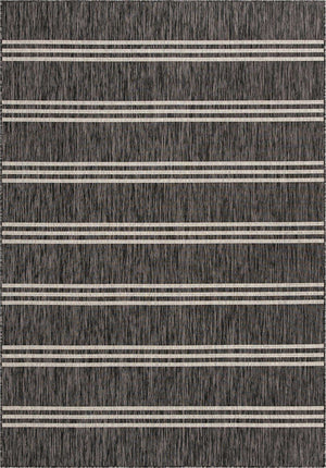 Charcoal 7' 1 x 10' Jill Zarin Outdoor Rectangle Area Rug Weather Resistant for Patio, Deck, Terrace, Balcony, Porch Durable 100% Polypropylene Carpet for Outside for Sale at Rug Engine