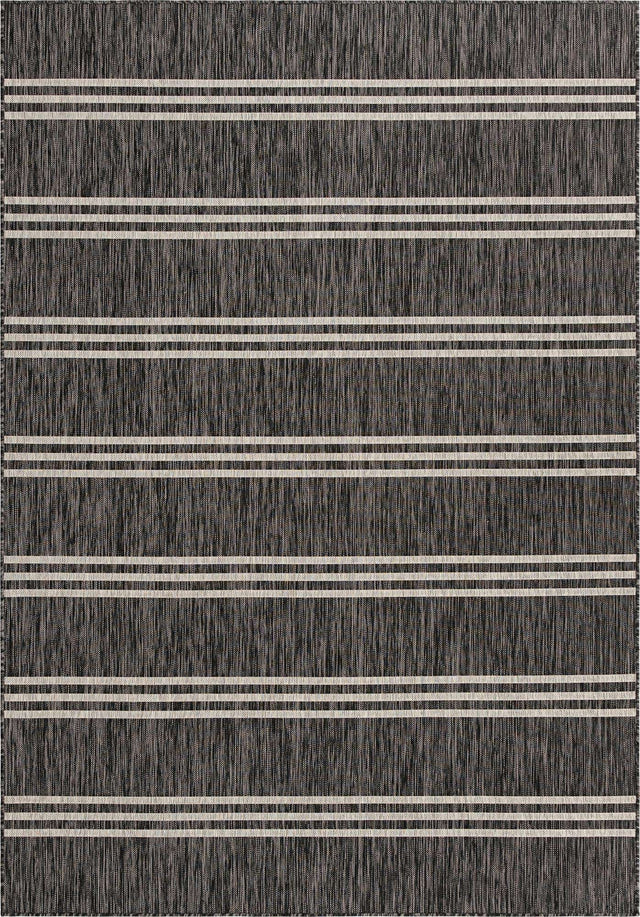 Charcoal 7' 1 x 10' Jill Zarin Outdoor Rectangle Area Rug Weather Resistant for Patio, Deck, Terrace, Balcony, Porch Durable 100% Polypropylene Carpet for Outside for Sale at Rug Engine