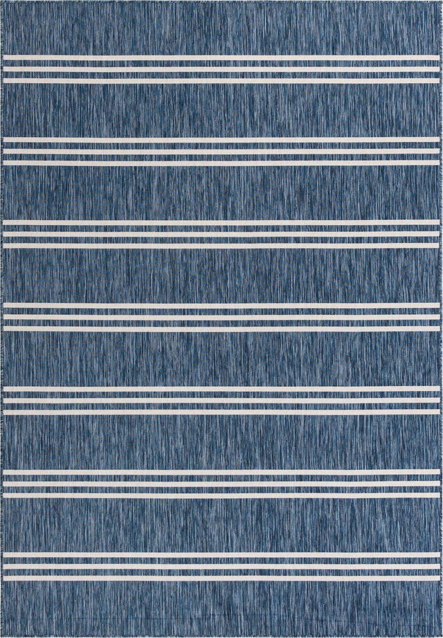 Blue 7' 1 x 10' Jill Zarin Outdoor Rectangle Area Rug Weather Resistant for Patio, Deck, Terrace, Balcony, Porch Durable 100% Polypropylene Carpet for Outside for Sale at Rug Engine
