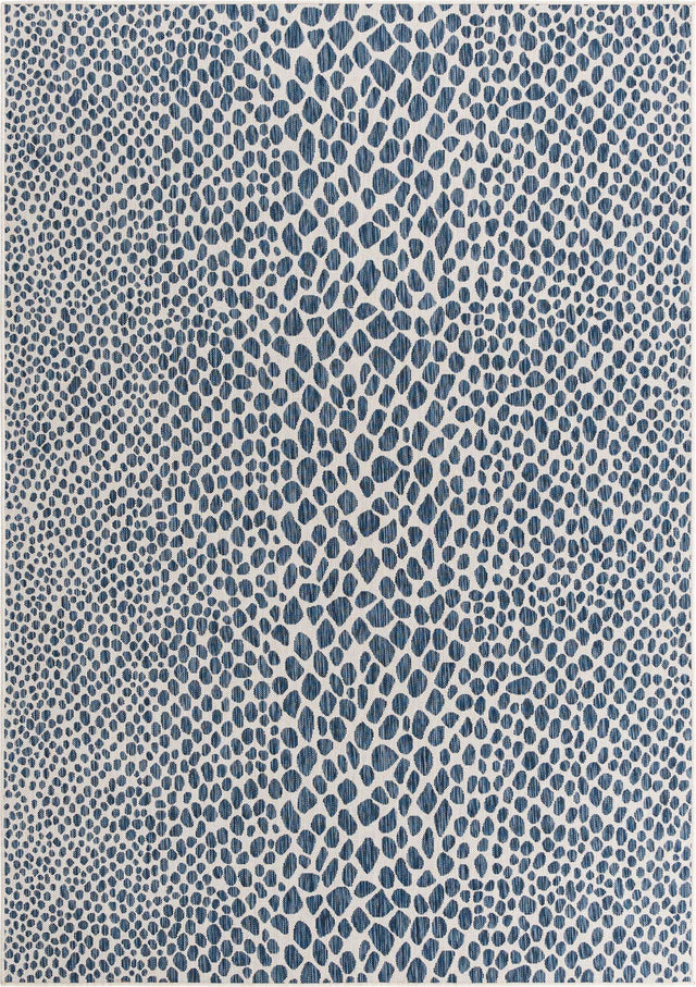 Blue 7' 1 x 10' Jill Zarin Outdoor Rectangle Area Rug Weather Resistant for Patio, Deck, Terrace, Balcony, Porch Durable 100% Polypropylene Carpet for Outside for Sale at Rug Engine