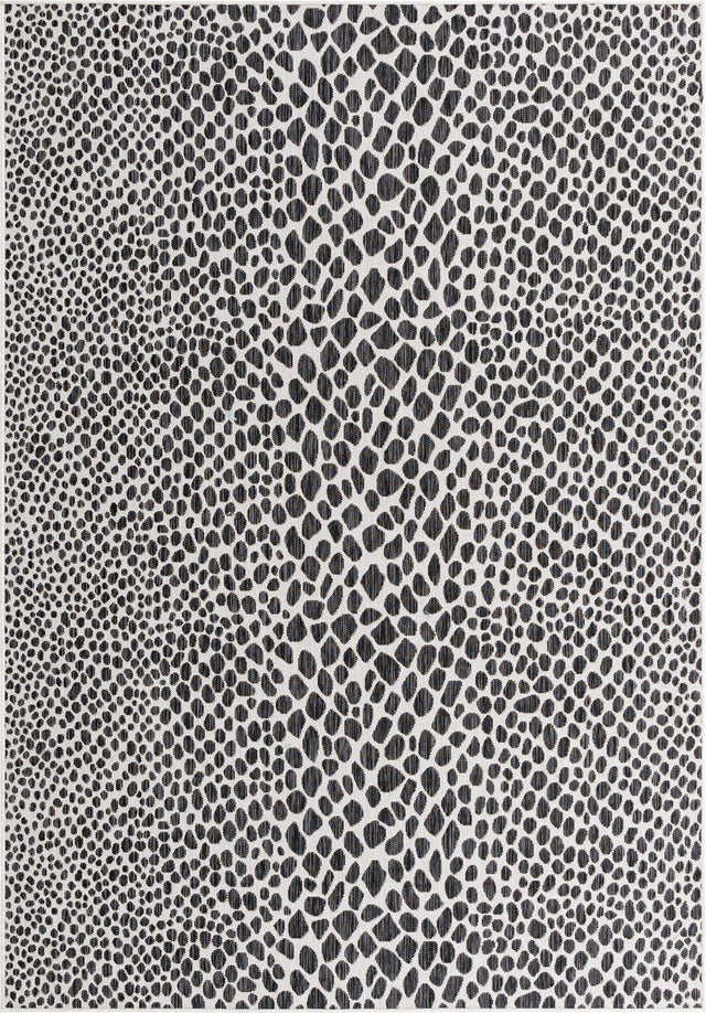 Black 7' 1 x 10' Jill Zarin Outdoor Rectangle Area Rug Weather Resistant for Patio, Deck, Terrace, Balcony, Porch Durable 100% Polypropylene Carpet for Outside for Sale at Rug Engine