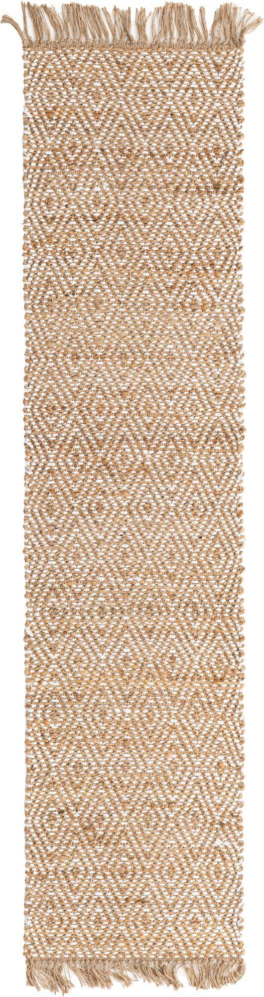 Natural 2' 2 x 8' Braided Jute Runner Rug