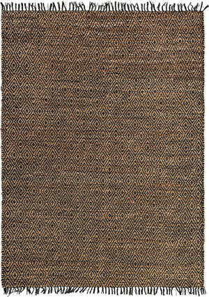 Black 7' 1 x 10' Braided Jute Rectangle Rug
