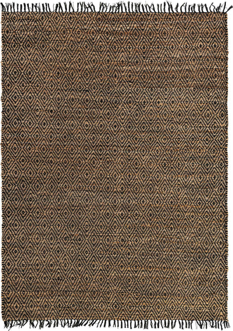 Black 7' 1 x 10' Braided Jute Rectangle Rug