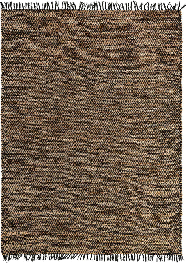 Black 7' 1 x 10' Braided Jute Rectangle Rug