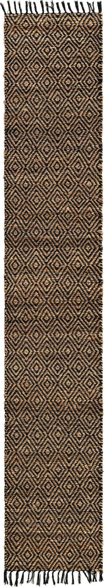 Black 2' 2 x 12' Braided Jute Runner Rug