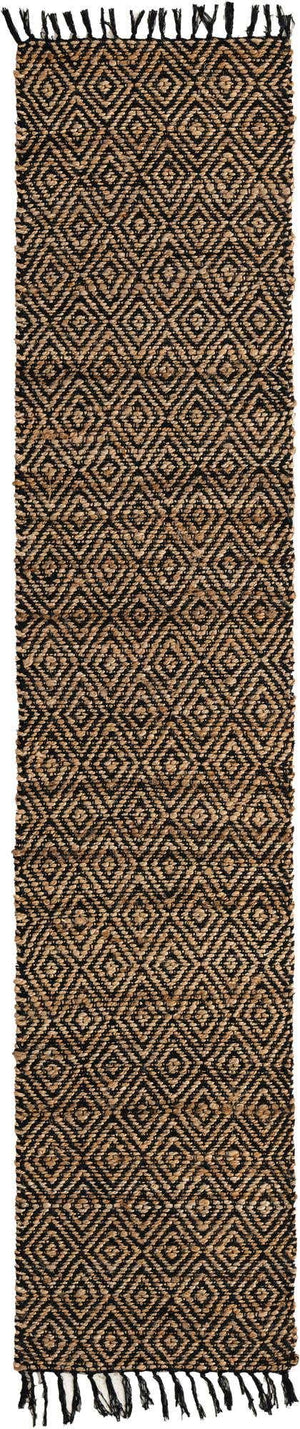 Black 2' 2 x 10' Braided Jute Runner Rug