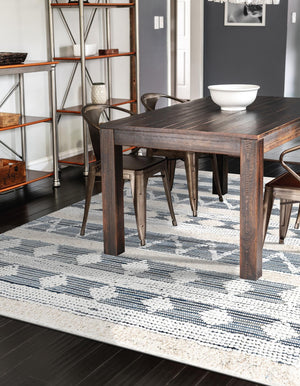 Ivory 2' x 3' 1 Cotton Chindi Rectangle Area Rug Geometric Boho Carpet Mat for Interior Design Home Decor for Sale at Rug Engine