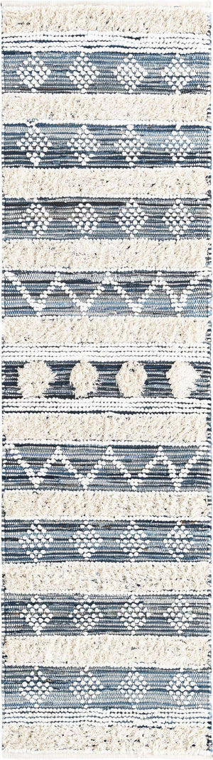 Ivory 2' 7 x 10' Cotton Chindi Runner Area Rug Geometric Boho Carpet Mat for Interior Design Home Decor for Sale at Rug Engine