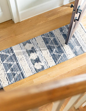 Ivory 2' 2 x 6' 1 Cotton Chindi Runner Area Rug Geometric Boho Carpet Mat for Interior Design Home Decor for Sale at Rug Engine
