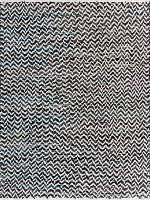 Black and White 9' x 12' Chindi Chevron Rectangle Area Rug 100% Denim Cotton All Natural Modern Geometric Carpet Dining Living Rooms Bathroom Dorm Decor for Sale at Rug Engine